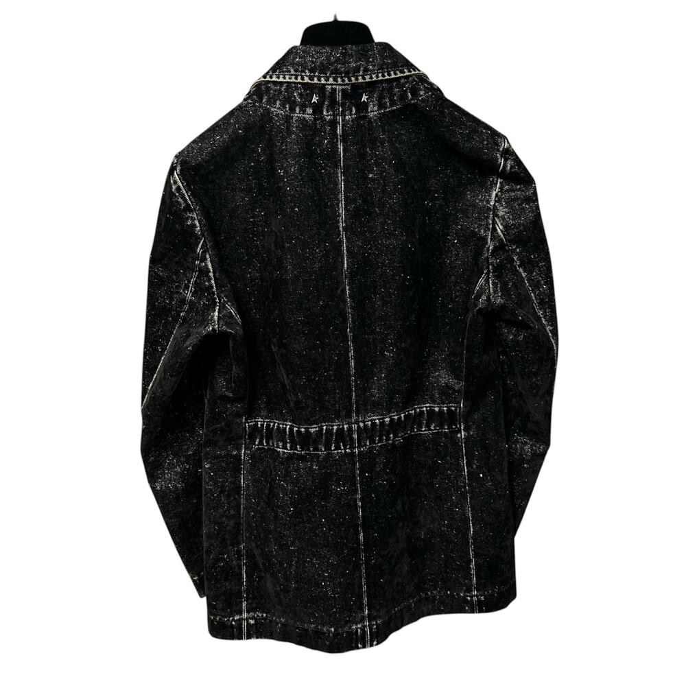 Golden Goose Black Denim Classic Fit Jacket with Velvet Effect Womens 38 / US 2 - Picture 8 of 8